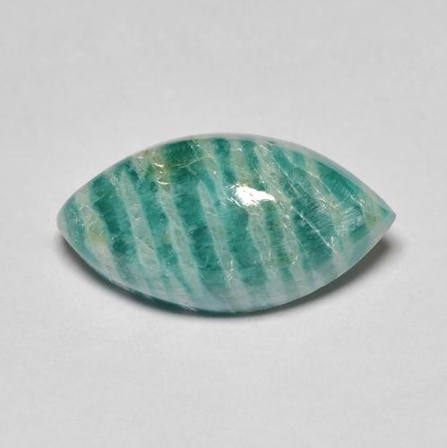 6.92克拉天然绿色天河石，马眼形，17.6×9.2毫米，不透明