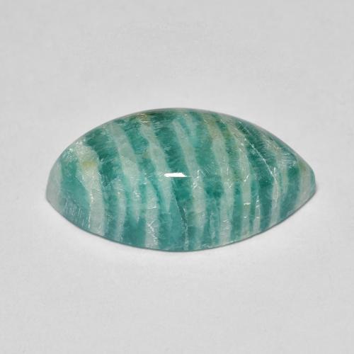6.92克拉天然绿色天河石，马眼形，17.6×9.2毫米，不透明