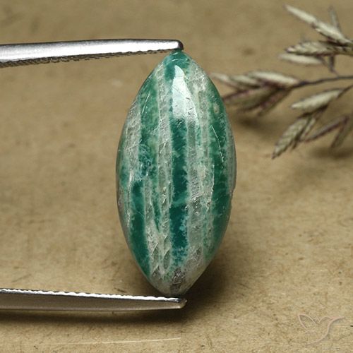 6.00ct 天然 中绿色 天河石, 榄尖形, 不透明