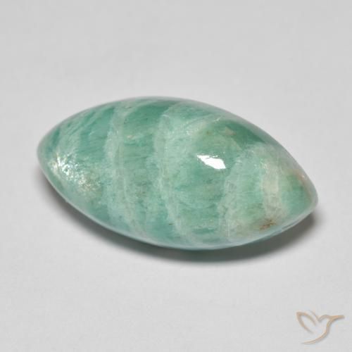 10.06ct 天然 冷绿 天河石, 榄尖形, 不透明