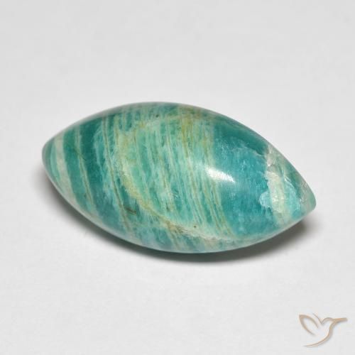 9.14ct 天然 冷绿 天河石, 榄尖形, 不透明