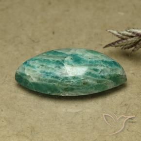 6.84克拉天然天河石，榄尖形，不透明