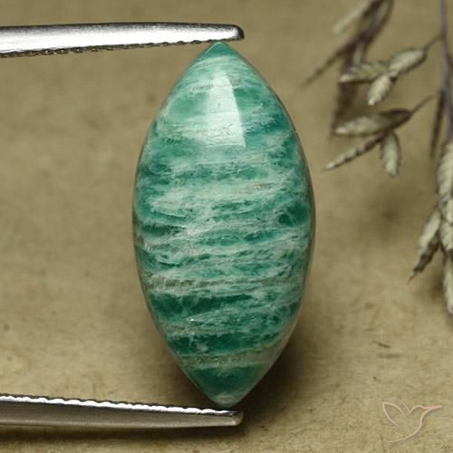 7.60ct 天然 冷绿 天河石, 榄尖形, 不透明