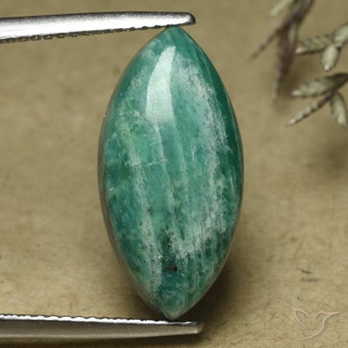 7.74ct 天然 中绿色 天河石, 榄尖形, 不透明