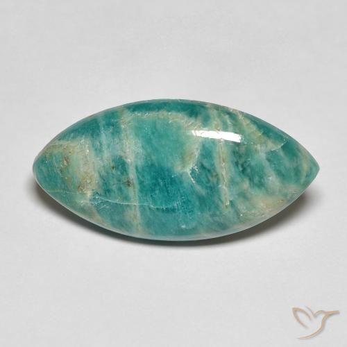 5.60ct 天然 松绿 天河石, 榄尖形, 不透明