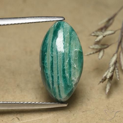 8.65ct 天然 冷绿 天河石, 榄尖形, 不透明