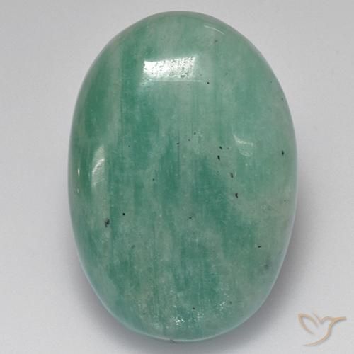 27.96ct 天然 苔绿色 天河石, 椭圆形, 半透明