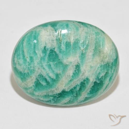42.65ct 天然 中绿色 天河石, 椭圆形, 不透明