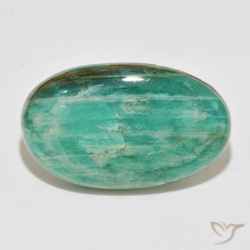 40.10ct 天然 冷绿 天河石, 椭圆形, 不透明