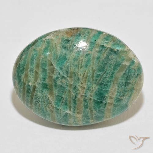 60.70ct 天然 深绿色 天河石, 椭圆形, 不透明