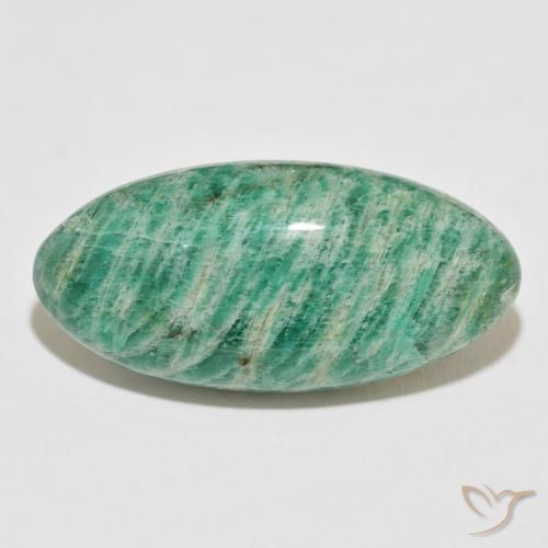 40.94ct 天然 中绿色 天河石, 椭圆形, 不透明