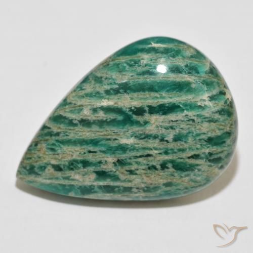 60.98ct 天然 松绿 天河石, 梨形, 不透明