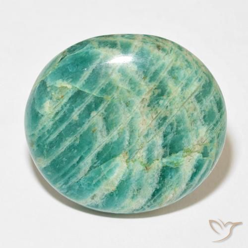 44.87ct 天然 松绿 天河石, 椭圆形, 不透明
