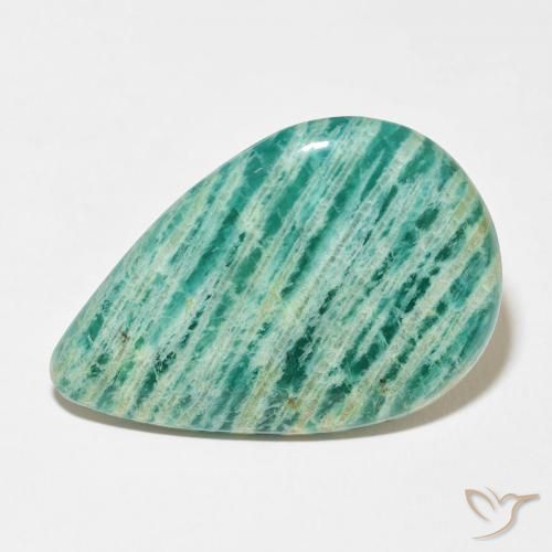 32.33ct 天然 冷绿 天河石, 梨形, 不透明