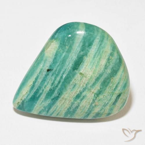 33.61ct 天然 中绿色 天河石, 梨形, 不透明