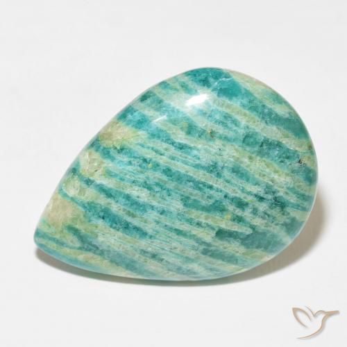 42.08ct 天然 中绿色 天河石, 梨形, 不透明