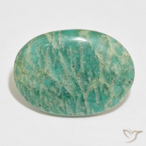 28.23ct 天然 多色绿色 天河石, 椭圆形, 不透明