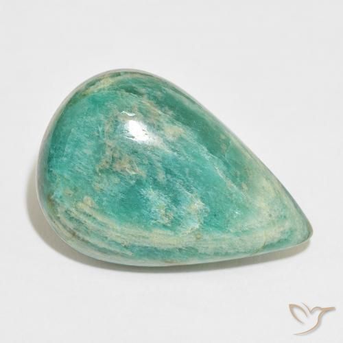 32.76ct 天然 中绿色 天河石, 梨形, 不透明