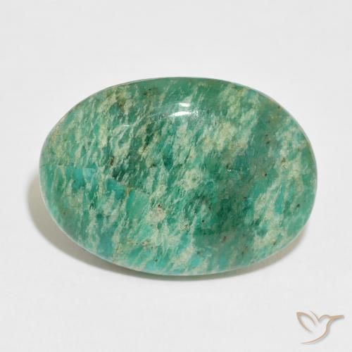 28.25ct 天然 中绿色 天河石, 椭圆形, 不透明