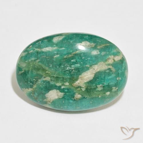 35.84ct 天然 暗绿色 天河石, 椭圆形, 不透明