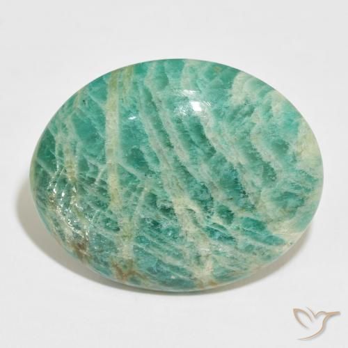 41.53ct 天然 多色绿色 天河石, 椭圆形, 不透明