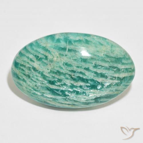 72.97ct 天然 中绿色 天河石, 椭圆形, 不透明