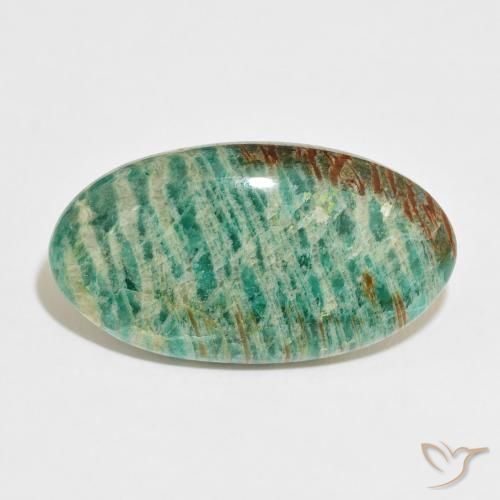 36.78ct 天然 多色绿色 天河石, 椭圆形, 不透明
