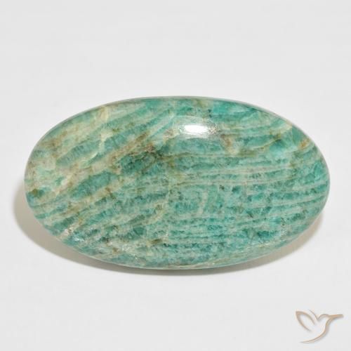 92.44ct 天然 中绿色 天河石, 椭圆形, 不透明