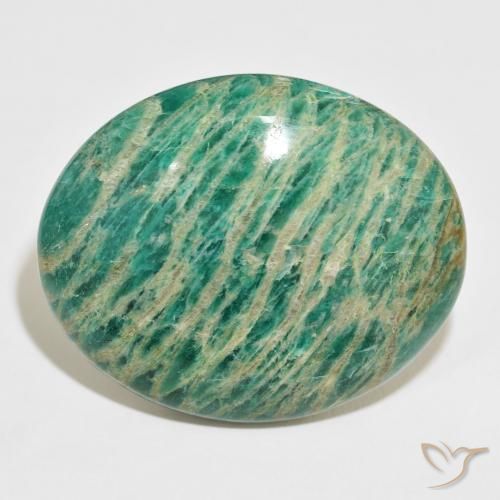 101.38ct 天然 多色绿色 天河石, 椭圆形, 不透明
