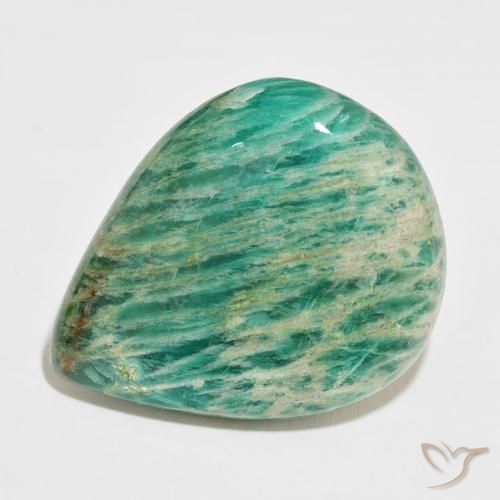 46.56ct 天然 中绿色 天河石, 梨形, 不透明