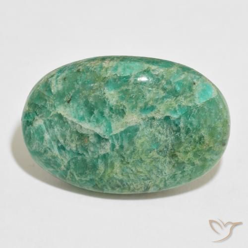 47.77ct 天然 冷绿 天河石, 椭圆形, 不透明