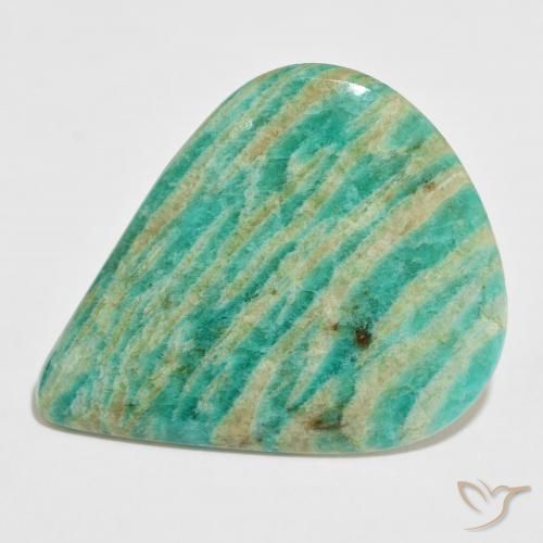 29.73ct 天然 松绿 天河石, 梨形, 不透明