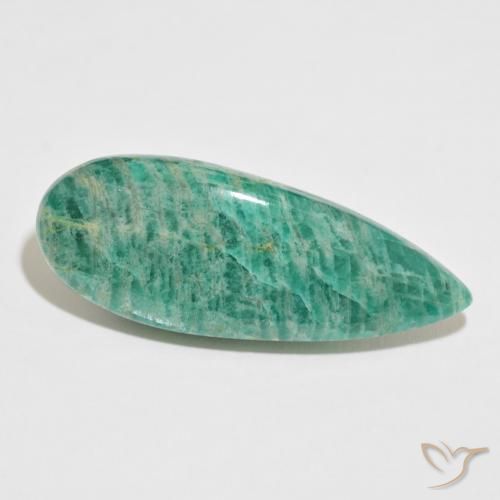 36.21ct 天然 冷绿 天河石, 梨形, 不透明