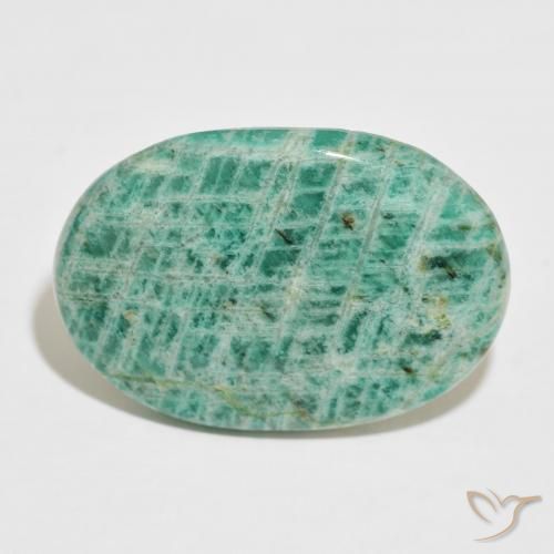36.60ct 天然 冷绿 天河石, 椭圆形, 不透明
