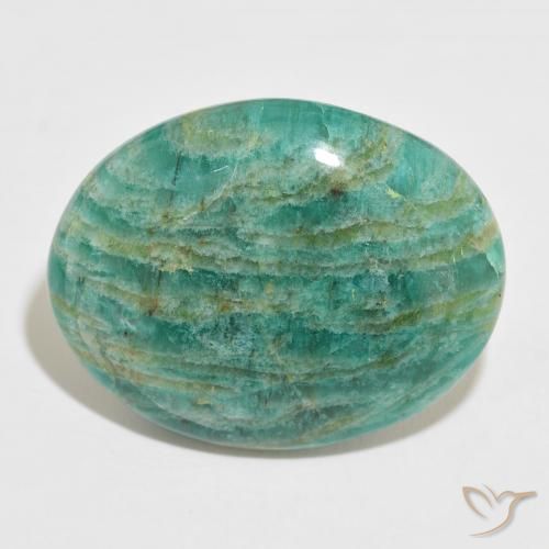 42.32ct 天然 中绿色 天河石, 椭圆形, 不透明