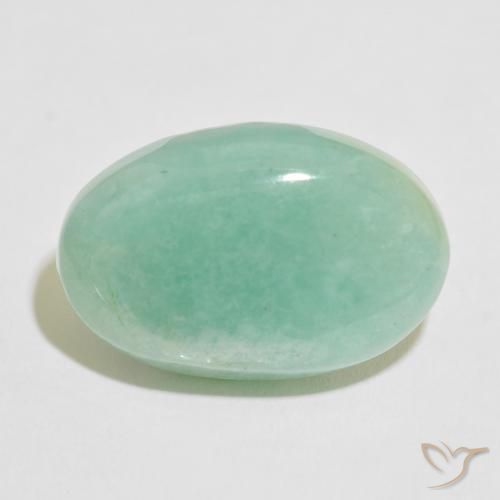 25.05ct 天然 浅海绿 天河石, 椭圆形, 不透明