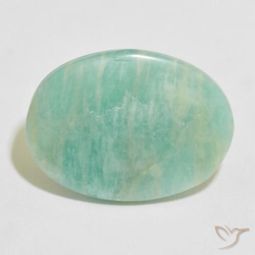 16.29ct 天然 浅海绿 天河石, 椭圆形, 不透明