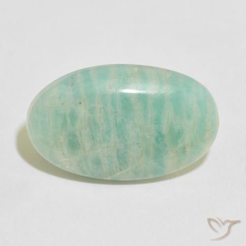 12.74ct 天然 浅绿色 天河石, 椭圆形, 不透明