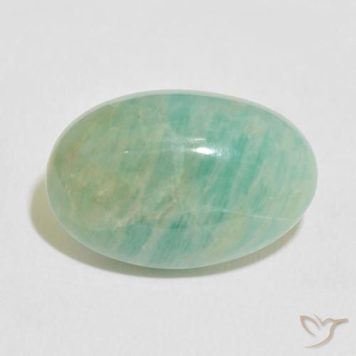 11.34ct 天然 浅绿色 天河石, 椭圆形, 不透明