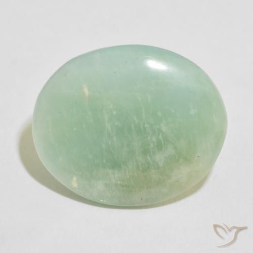 15.57ct 天然 浅绿色 天河石, 椭圆形, 不透明
