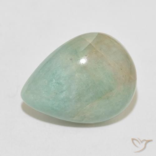 10.53ct 天然 浅蓝绿色 天河石, 梨形, 不透明