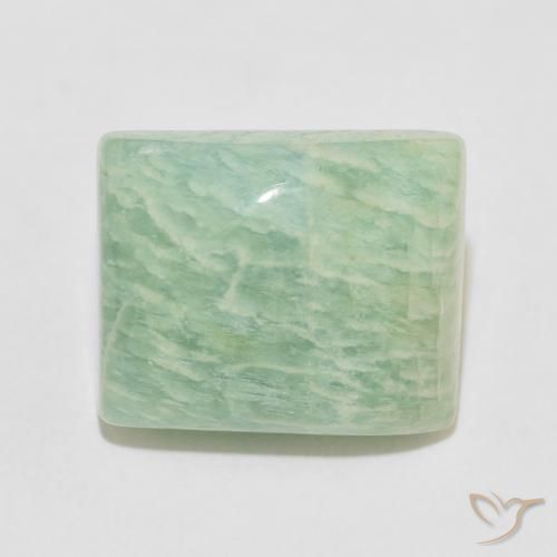 12.56ct 天然 苔绿色 天河石, 狭长方形, 不透明