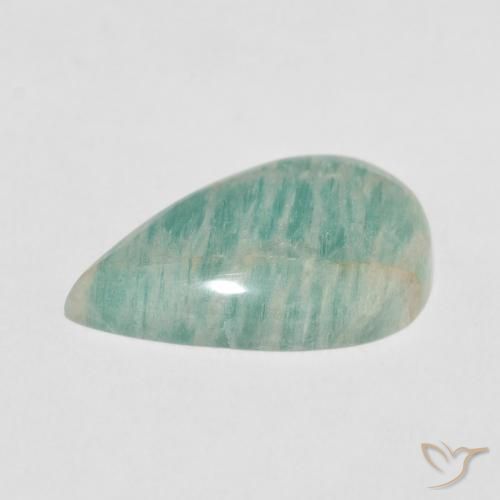 9.63克拉天然天河石，梨形，不透明