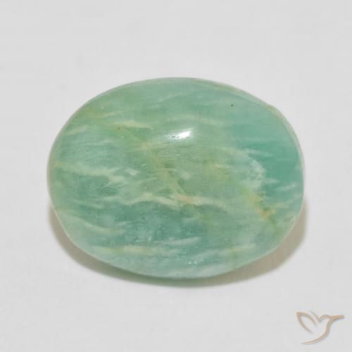 16.47ct 天然 浅海绿 天河石, 椭圆形, 不透明