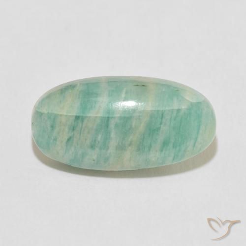 7.77ct 天然 浅海绿 天河石, 椭圆形, 不透明