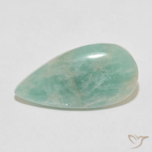 11.83ct 天然 浅绿色 天河石, 梨形, 不透明