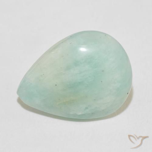 8.82ct 天然 浅蓝绿色 天河石, 梨形, 不透明