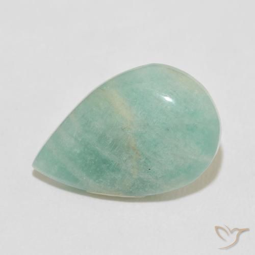 8.10ct 天然 浅海绿 天河石, 梨形, 不透明