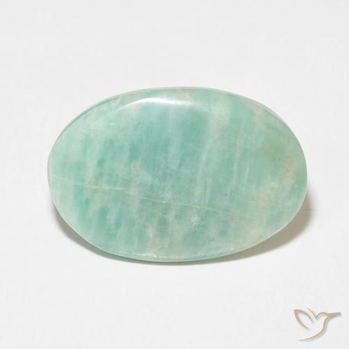 12.16ct 天然 浅绿色 天河石, 椭圆形, 不透明