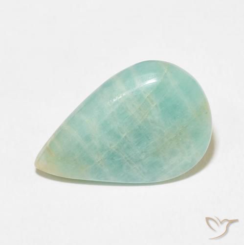6.96ct 天然 浅海绿 天河石, 梨形, 不透明